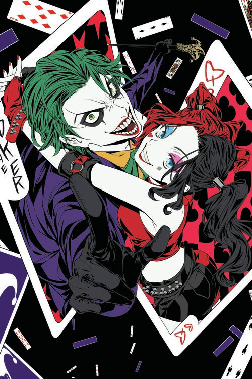 Joker and Harley - Manga Fotobehang