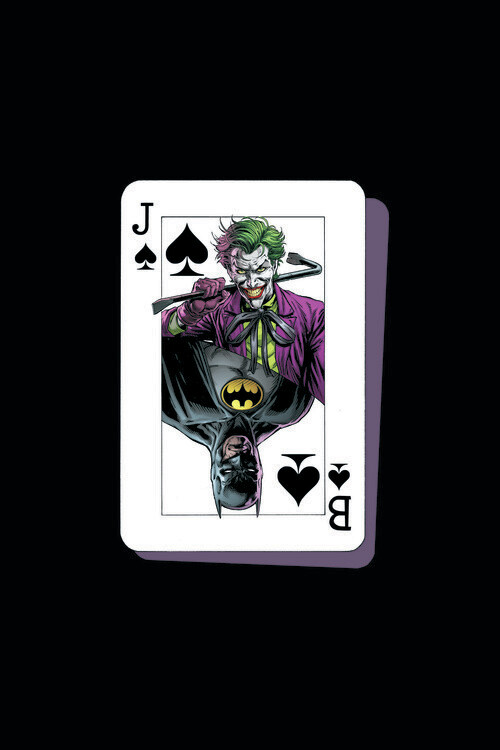 Fotobehang Joker vs Batman card