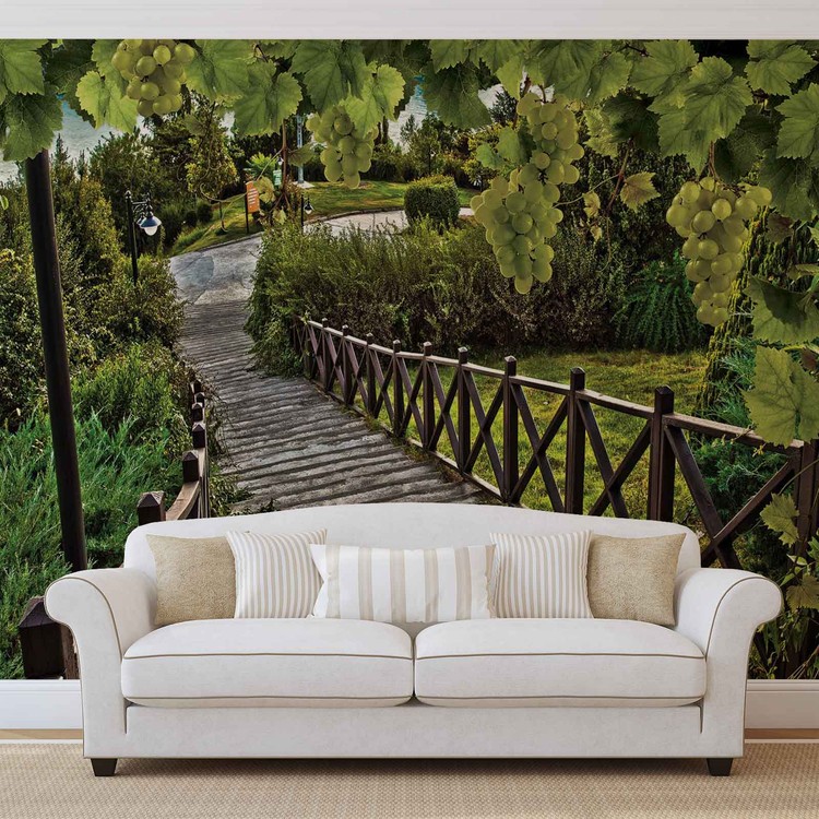 Path Grapes Nature Fotobehang