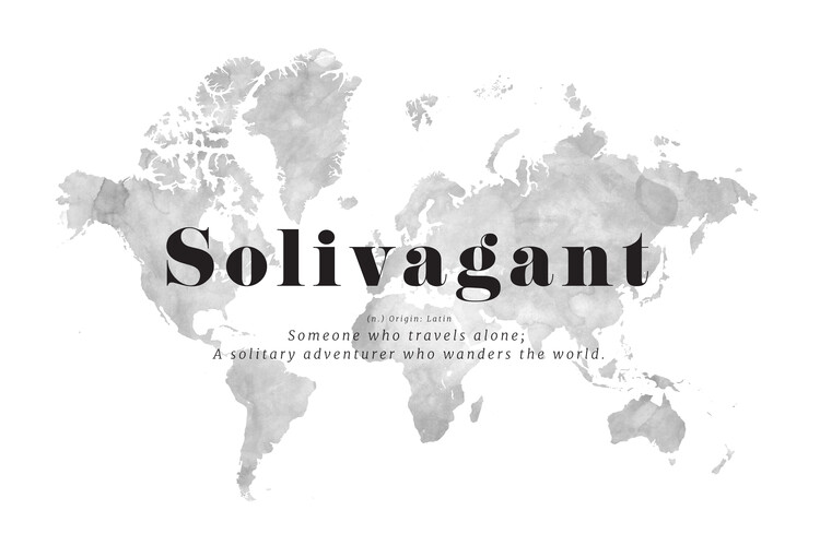 Solivagant definition world map Fotobehang