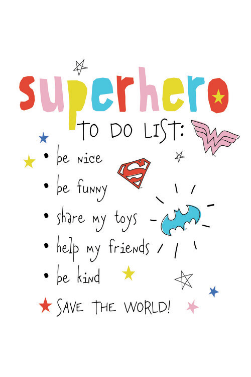 Fotobehang Superhero - to do list