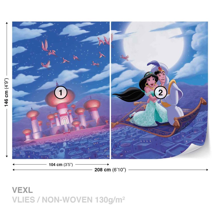 Fotomural Disney Princesses Jasmine Aladdin, Papel Pintado | Posters.es