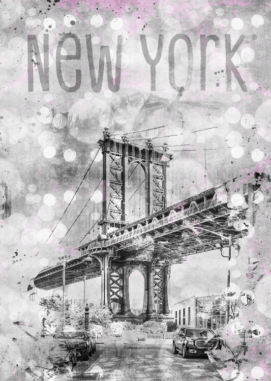 Fotomural Graphic Art NEW YORK CITY Manhattan Bridge