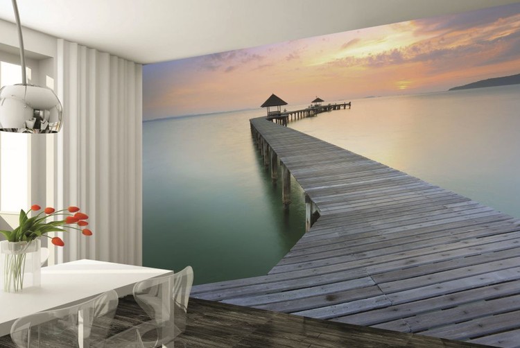 Fotomurale Muelle de madera