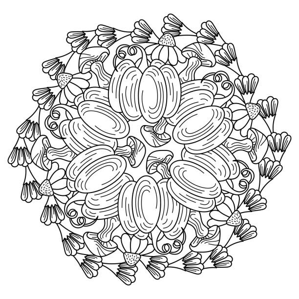 Fototapet Autumn harvest Beer Fest. Mandala coloring book