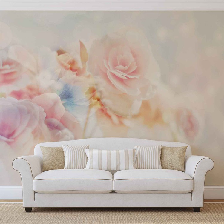 Flowers Pastel Colours Fototapet