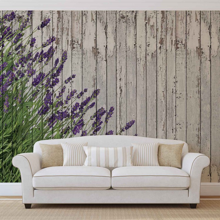 Lavendar Wood Planks Fototapet