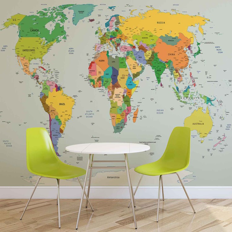 fototapet karta sveta World Map Fototapet Tapet Pa Europosters Se fototapet karta sveta