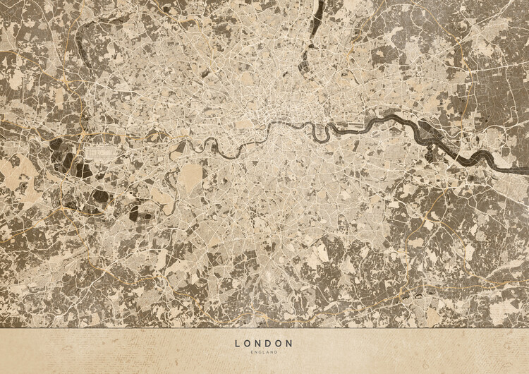 Fototapeta Sepia vintage map of London