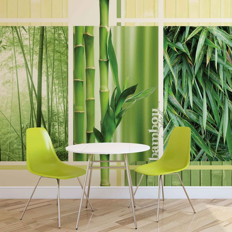 Wandbild Motivtapeten Vlies-Tapeten Natur Fototapete Bambuswald Fototapeten 