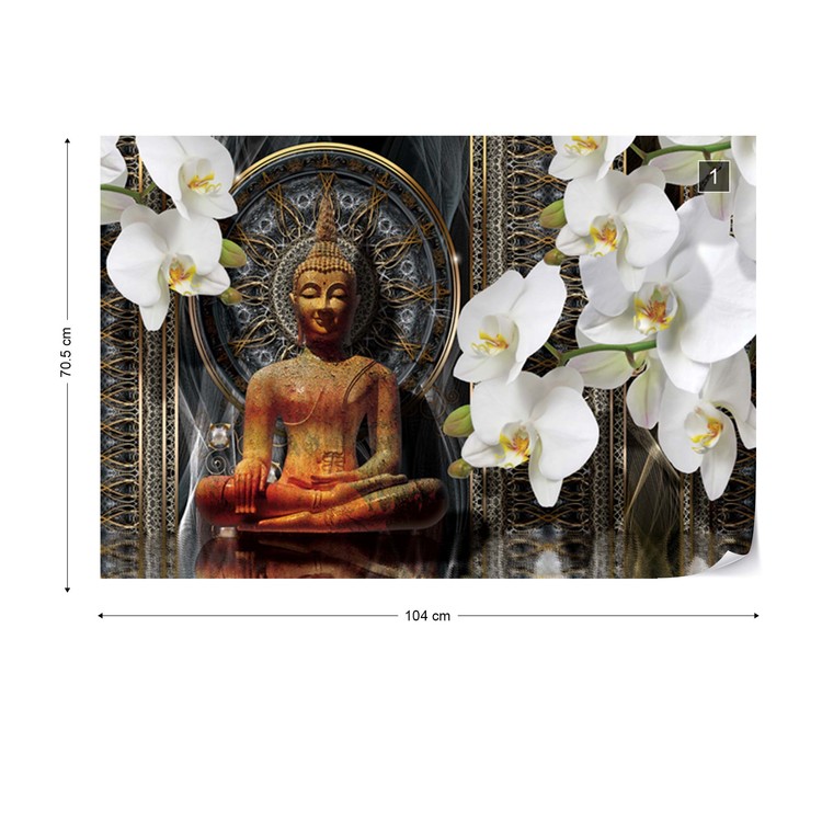 Fototapete Tapete Buddha Zen Flowers Orchids Mandala Bei Europosters Kostenloser Versand