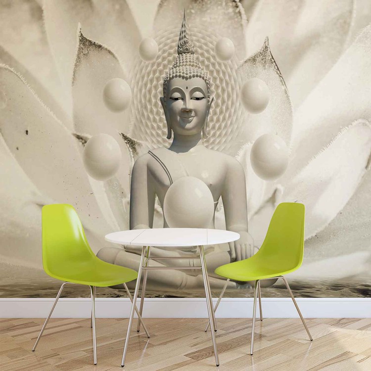 Fototapete Tapete Buddha Zen Kugeln Blume 3d Bei Europosters Kostenloser Versand