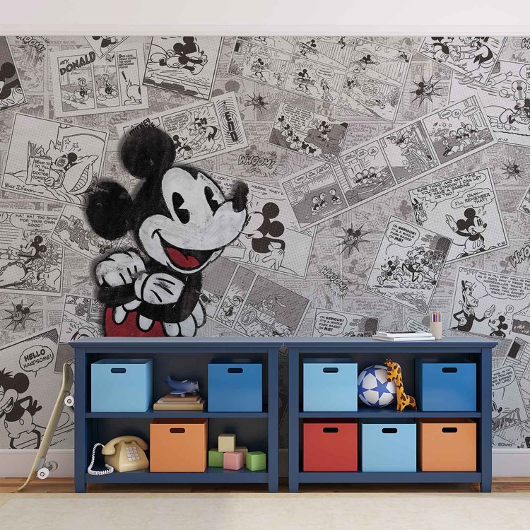 Maus Kostenloser Versand Fototapete, bei - Vintage Tapete Micky Disney EuroPosters