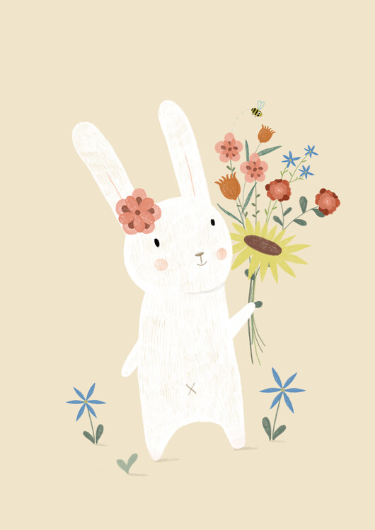 Fototapete Flowers - Rabbit