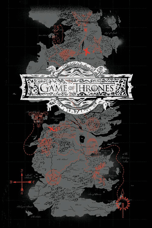 Game of Thrones - Karte Fototapete