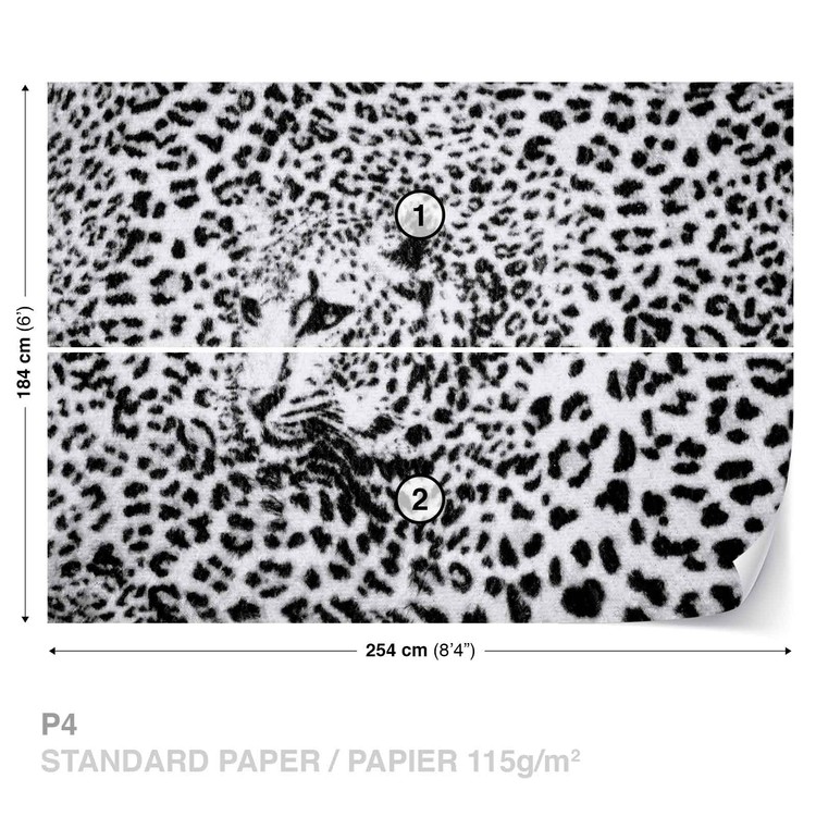 Fototapete Tapete Leopard Schwarz Weiss Bei Europosters Kostenloser Versand
