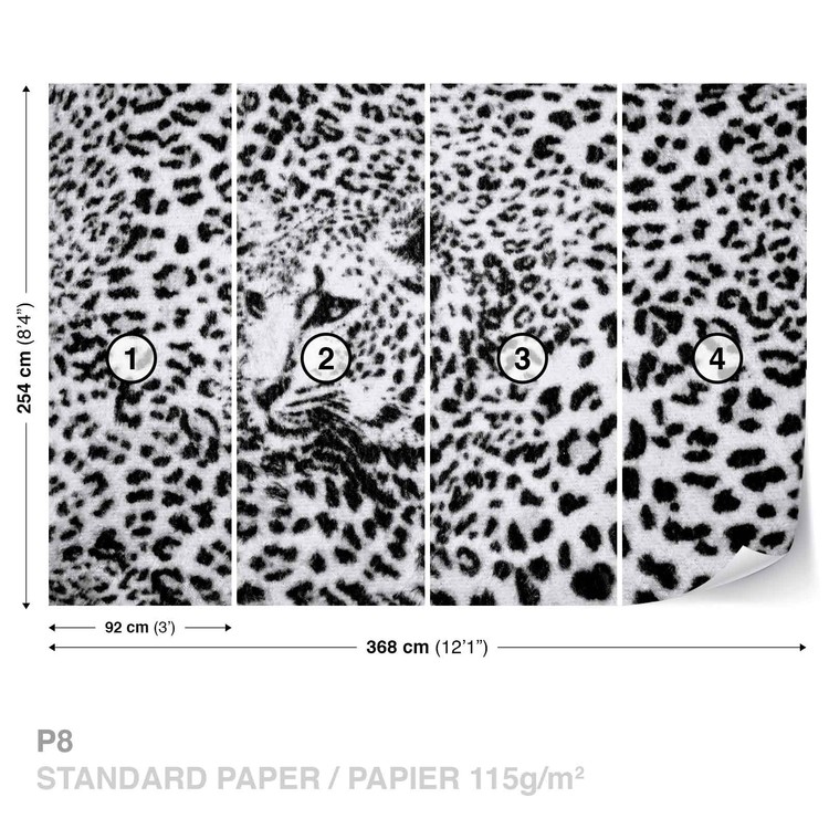 Fototapete Tapete Leopard Schwarz Weiss Bei Europosters Kostenloser Versand