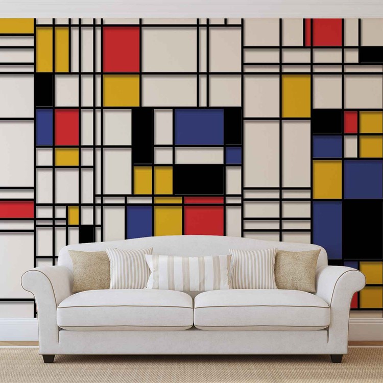 Fototapete, Tapete Mondrian Moderne Kunst bei EuroPosters - Kostenloser