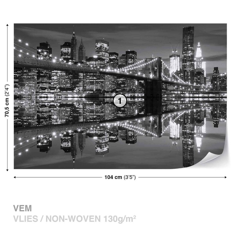 Fototapete Tapete New York City Skyline Brooklyn Bridge Bei Europosters Kostenloser Versand