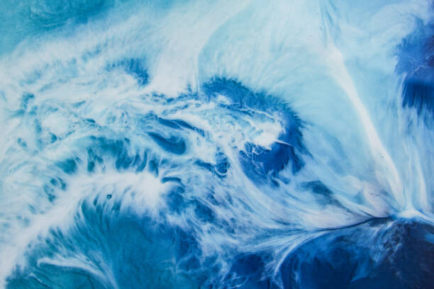 Fototapete Ocean waves. Marine design illustration. Epoxy