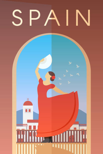Fototapete Spain. Vector poster.