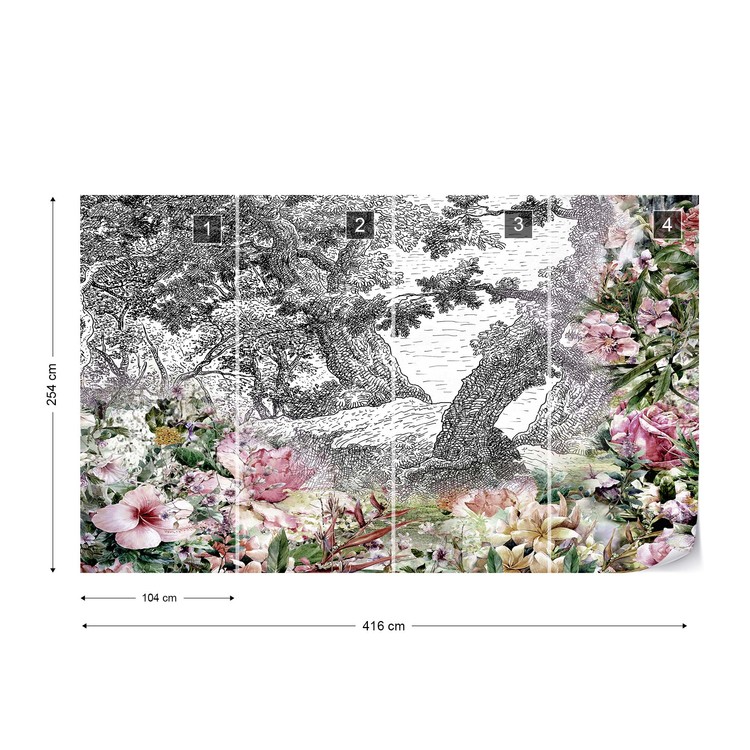 Fototapete Tapete Vintage Floral Design Bei Europosters Kostenloser Versand