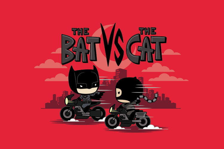 Bat vs Cat Fototapet