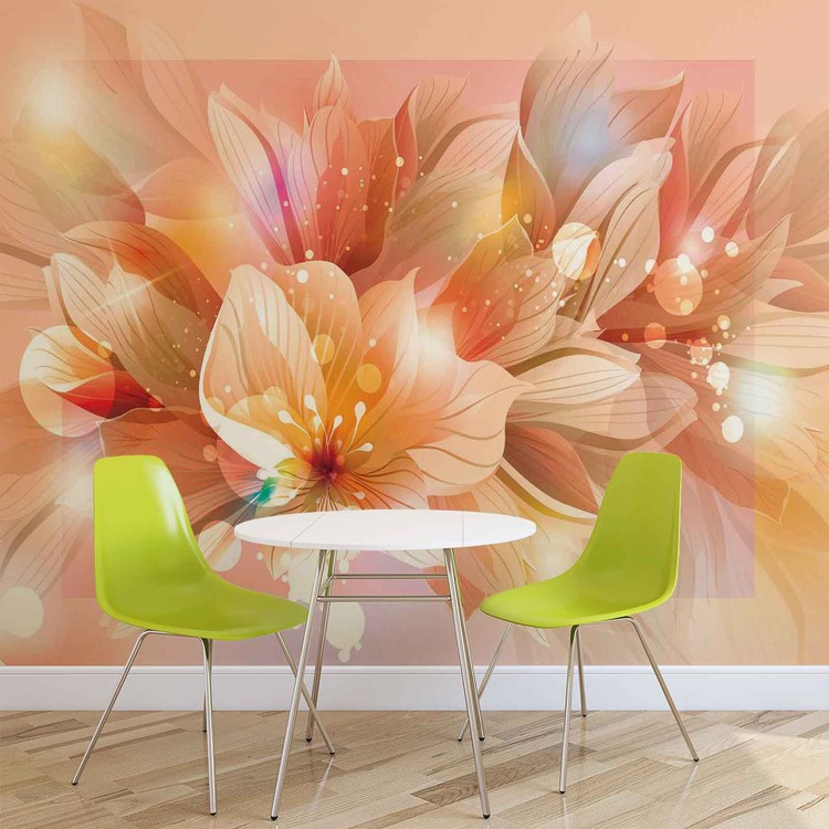 Flowers Nature Orange Wallpaper Mural