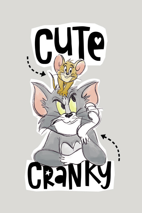 Tom og Jerry - Cute and Cranky Fototapet