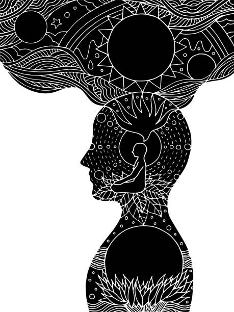 Fototapeta 7 chakra lotus pose yoga, vector