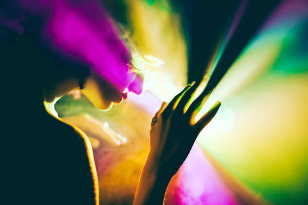 Fototapeta A futuristic woman exploring outer space