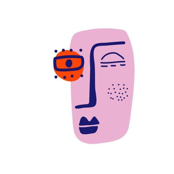 Fototapeta Abstract contemporary woman face. Modern trendy