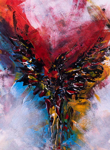 Fototapeta Colorful abstract painting of a phoenix bird