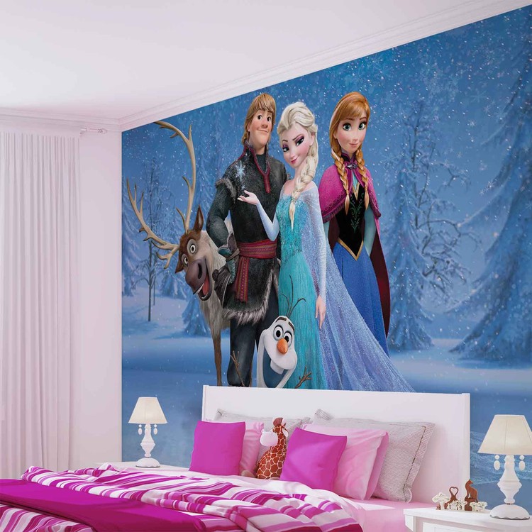A Girl's Bedroom with Frozen and Friends Wall Art