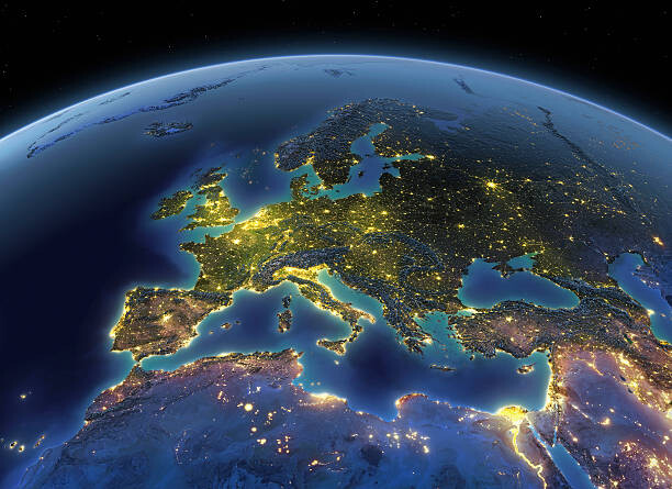 Fototapeta Earth at night Europe