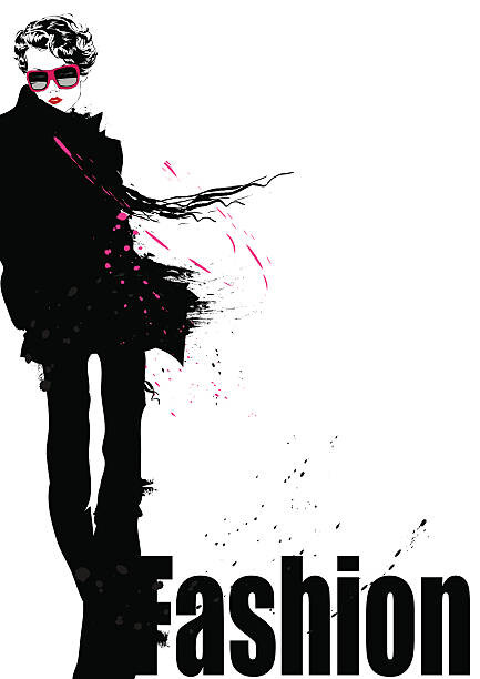 Fototapeta Fashion girl in sketch-style