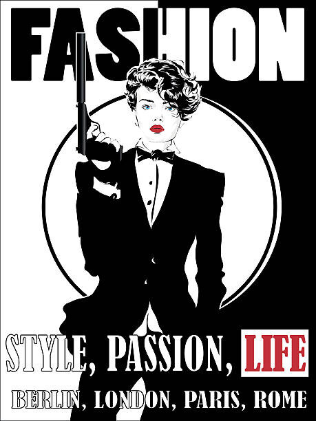 Fototapeta Fashion girl in sketch-style