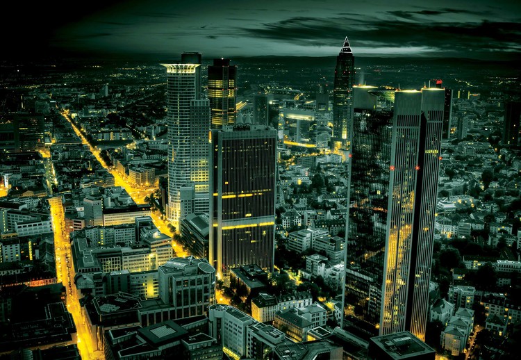Fototapeta Frankfurt City Skyline At Night