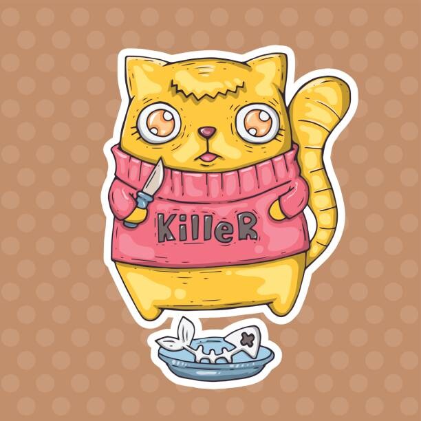 Fototapeta funny cat killer