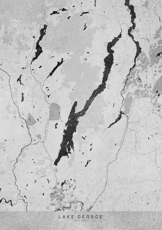 Fototapeta Gray vintage map of Lake George