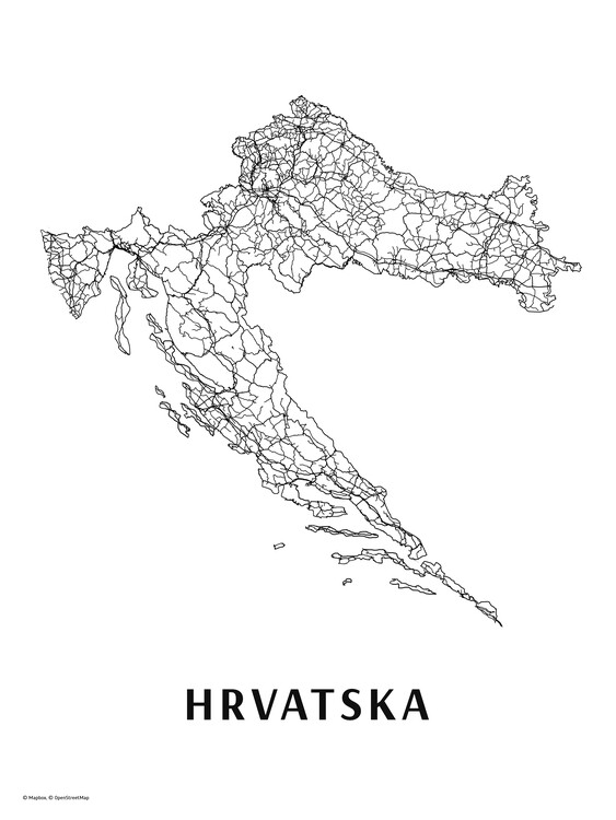 Fototapeta Hrvatska black & white