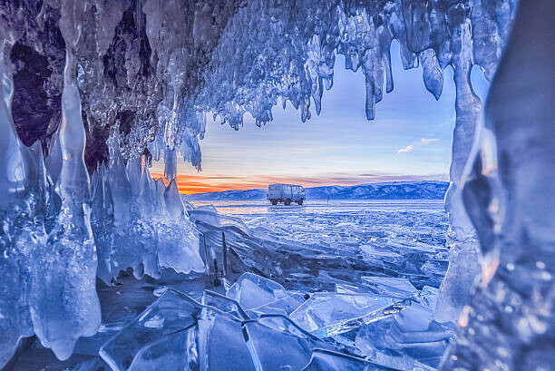 Fototapeta Ice Cave at Baikal Lake, Russia