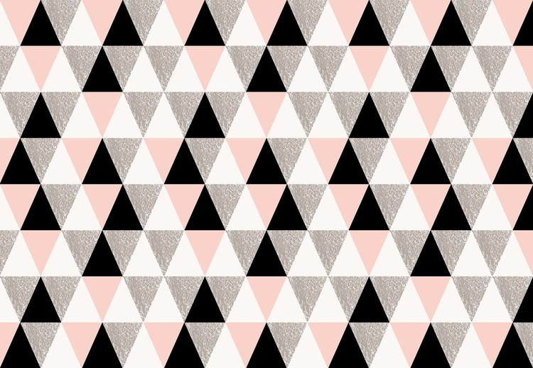 Fototapeta Modern Pink And Black Geometric Triangle Pattern