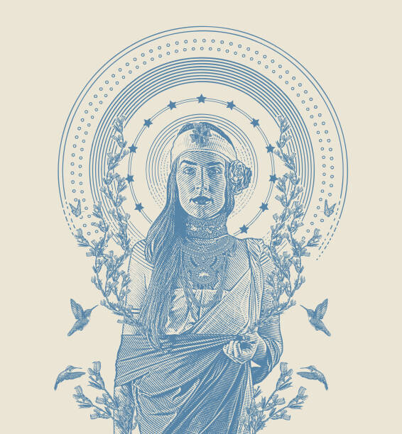 Fototapeta Multiple exposure of woman, hummingbirds and