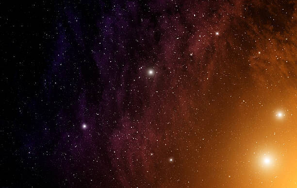 Fototapeta Orange nebula and stars.