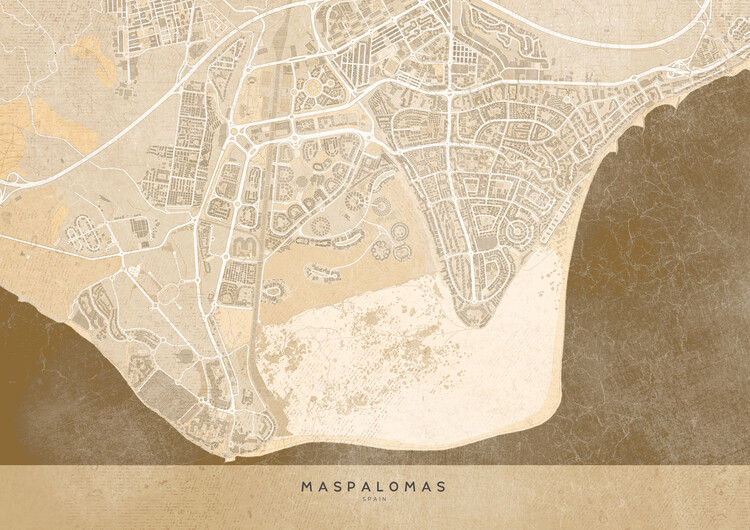 Fototapeta Sepia vintage map of Maspalomas