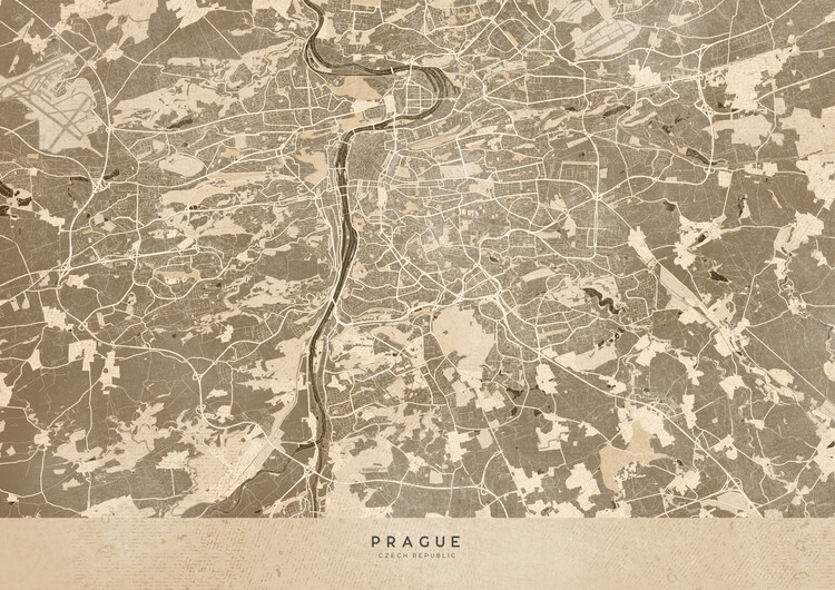 Fototapeta Sepia vintage map of Prague
