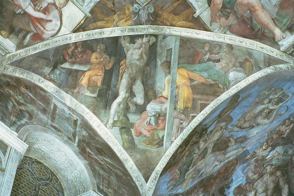 Fototapeta Sistine Chapel Ceiling: Haman (spandrel)
