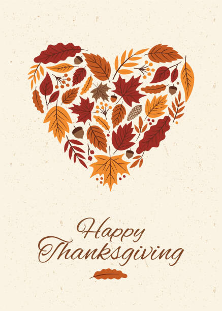 Fototapeta Thanksgiving card with autumn Leaves Heart.