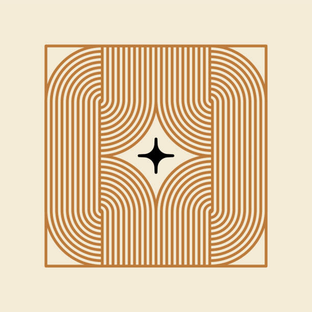 Fototapeta Vector minimal geometric illustrations set -